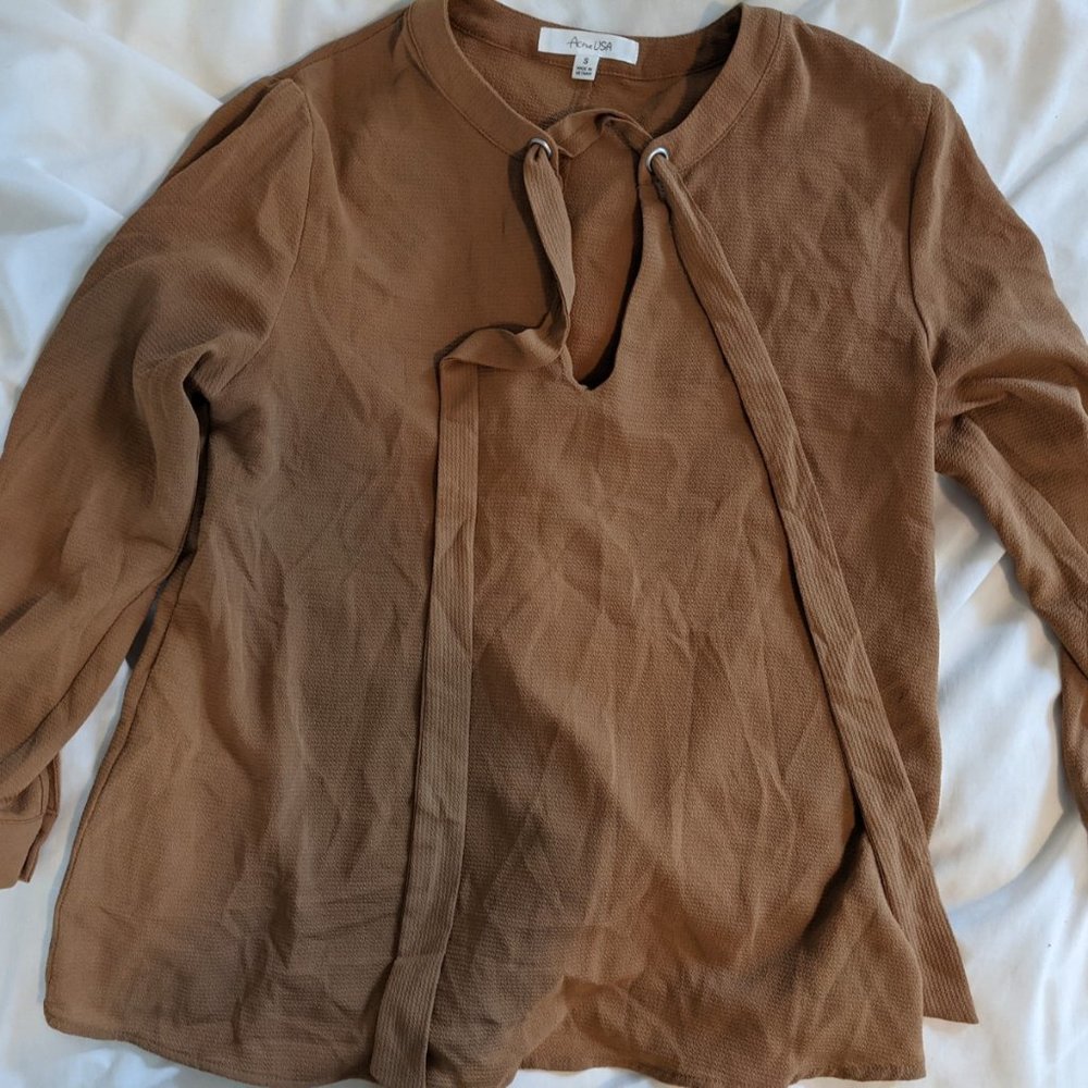 Golden Blouse with Tie